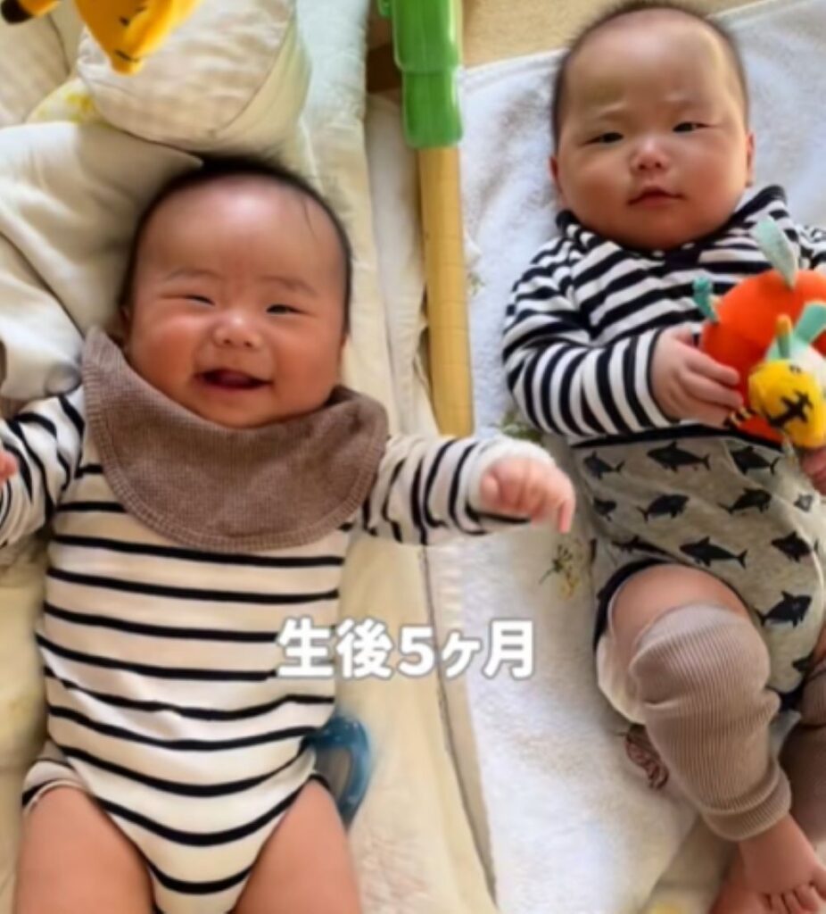 生後5ヶ月（＠twins_recipi_yuさんより提供）