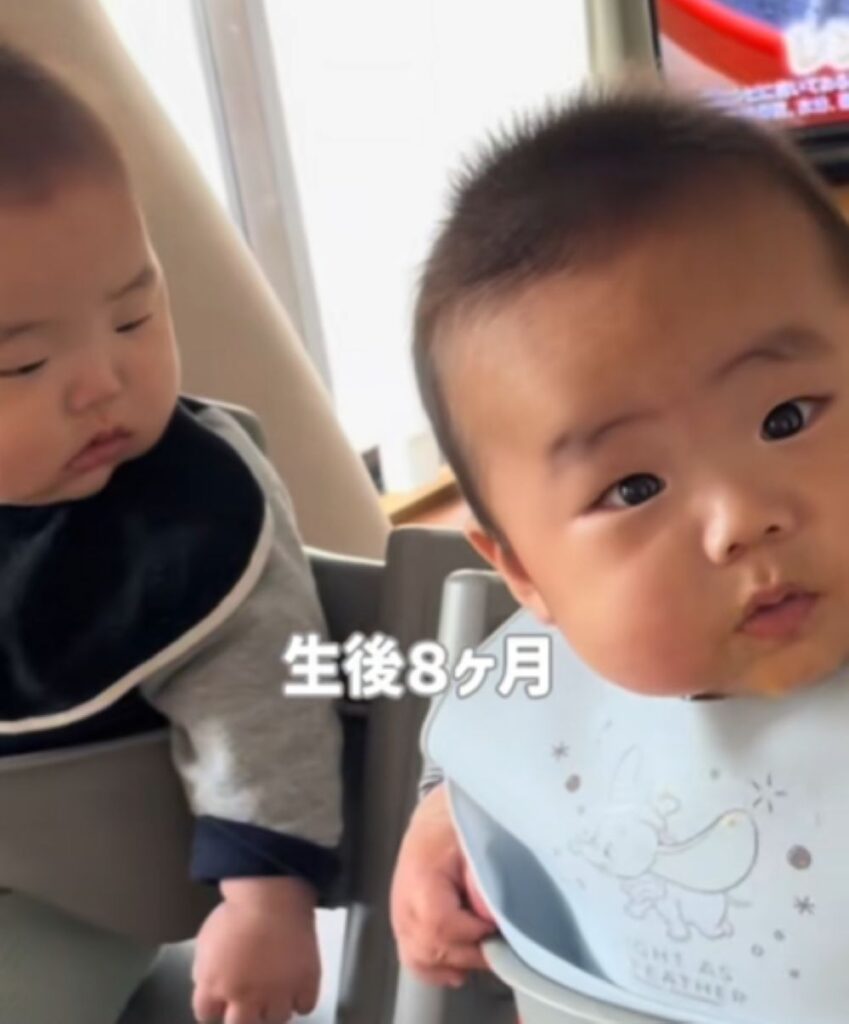 生後8ヶ月（＠twins_recipi_yuさんより提供）