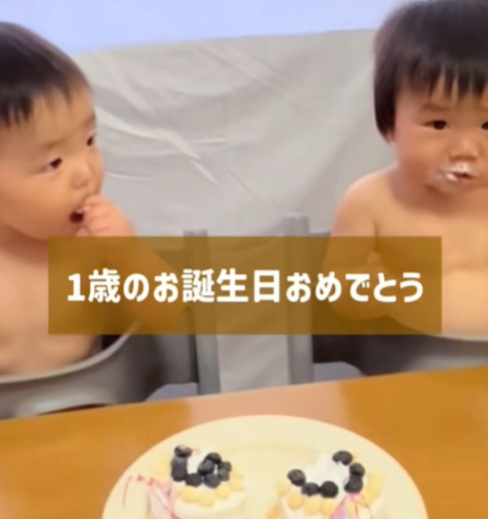 1歳の誕生日（＠twins_recipi_yuさんより提供）