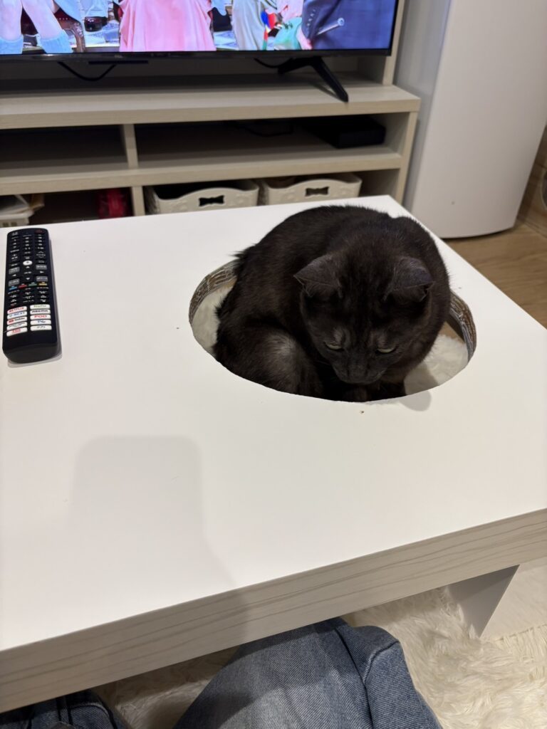 【実際の写真】机に穴を開けたワケ