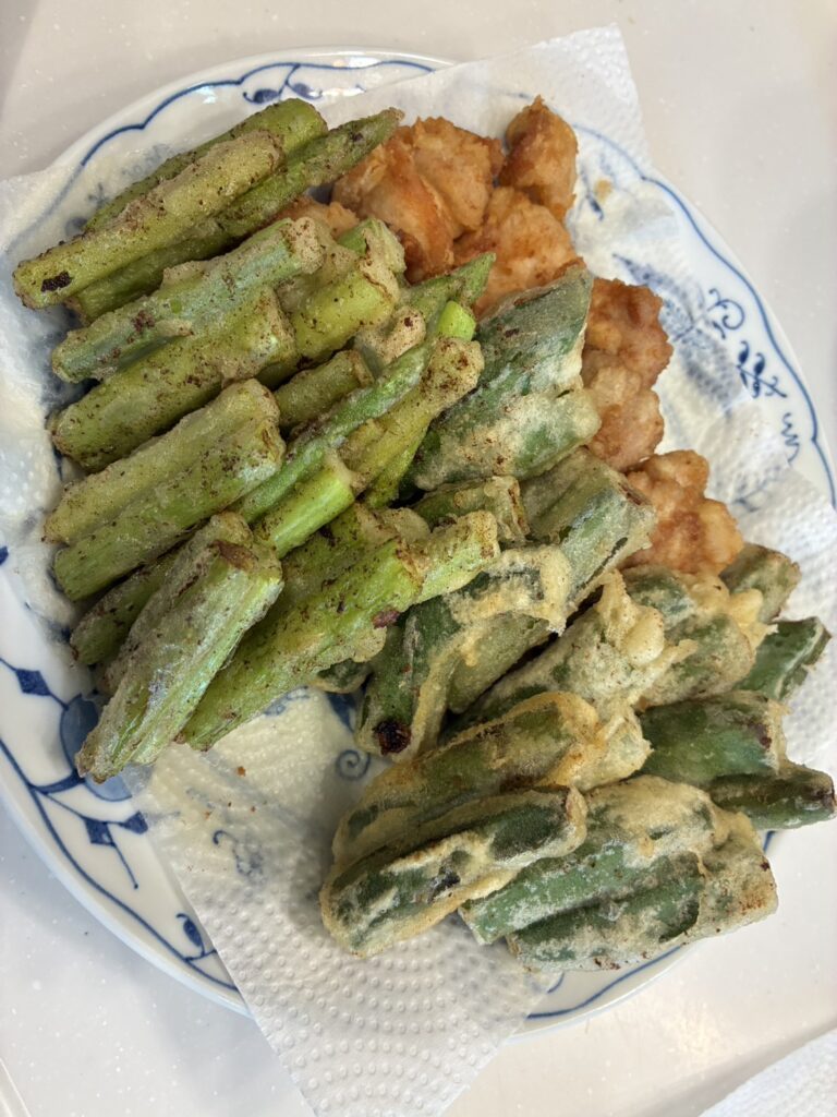 アスパラの天ぷら・唐揚げ（＠ohananoko.15さんより提供）