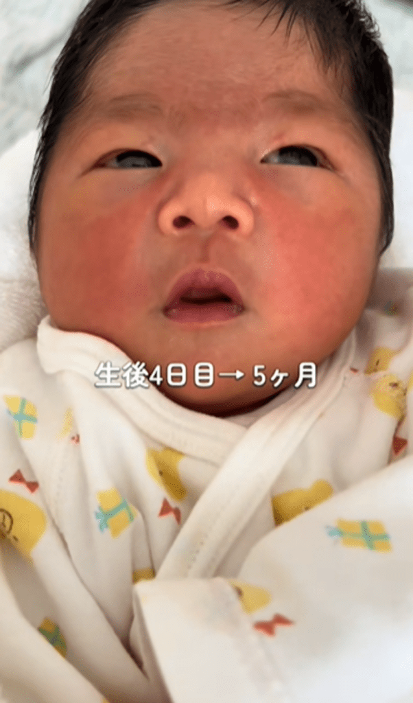 生後4日目の娘さん②（＠yuhi.0310さんより提供）