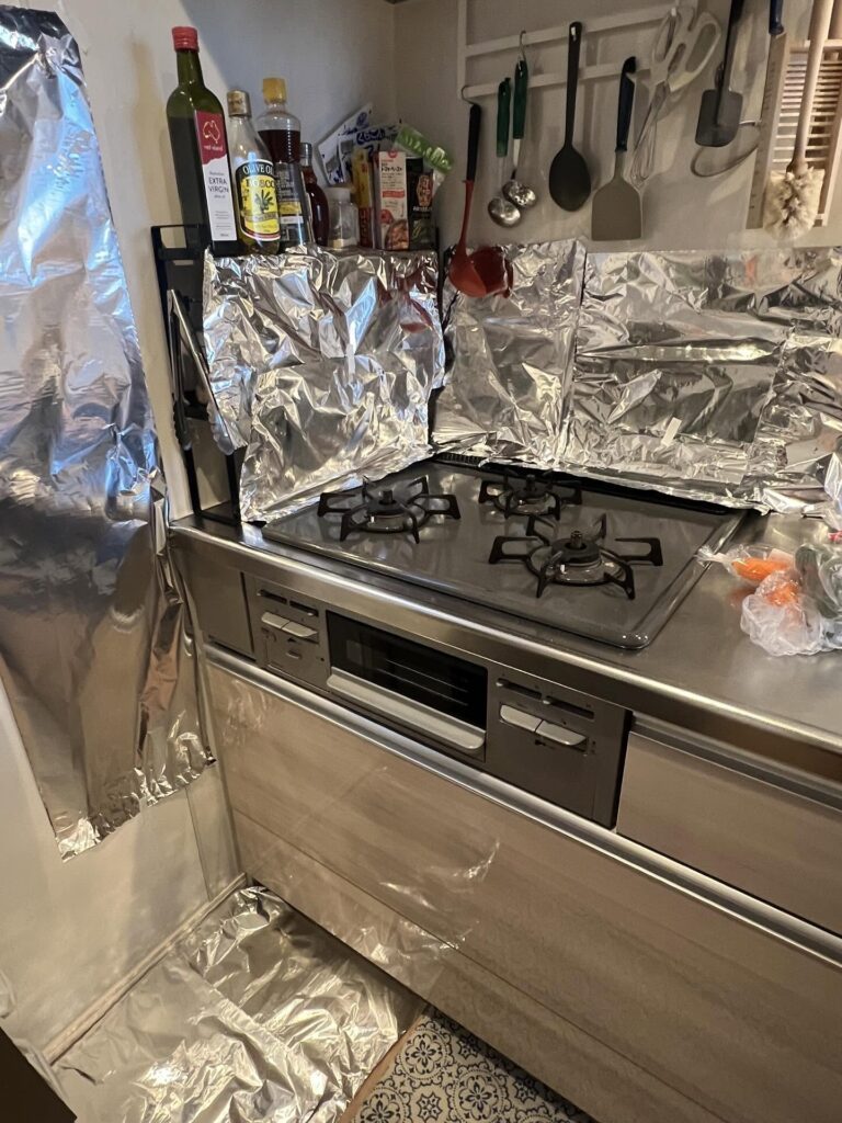 キッチンの汚れ防止（＠sho_shitamachiさんより提供）