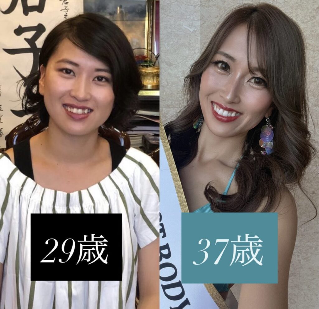 29歳と37歳での様子（＠sayaka.fitnessさんより提供）