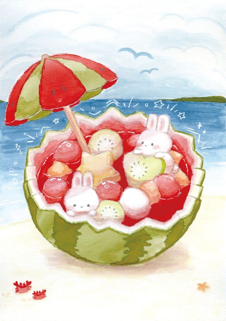 「フルーツポンチ」（口と足で描く芸術家協会より提供）