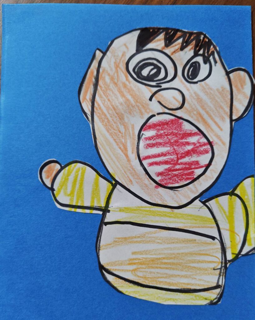 息子さんが描いた絵①（＠koho_and_ruta_artさんより提供）