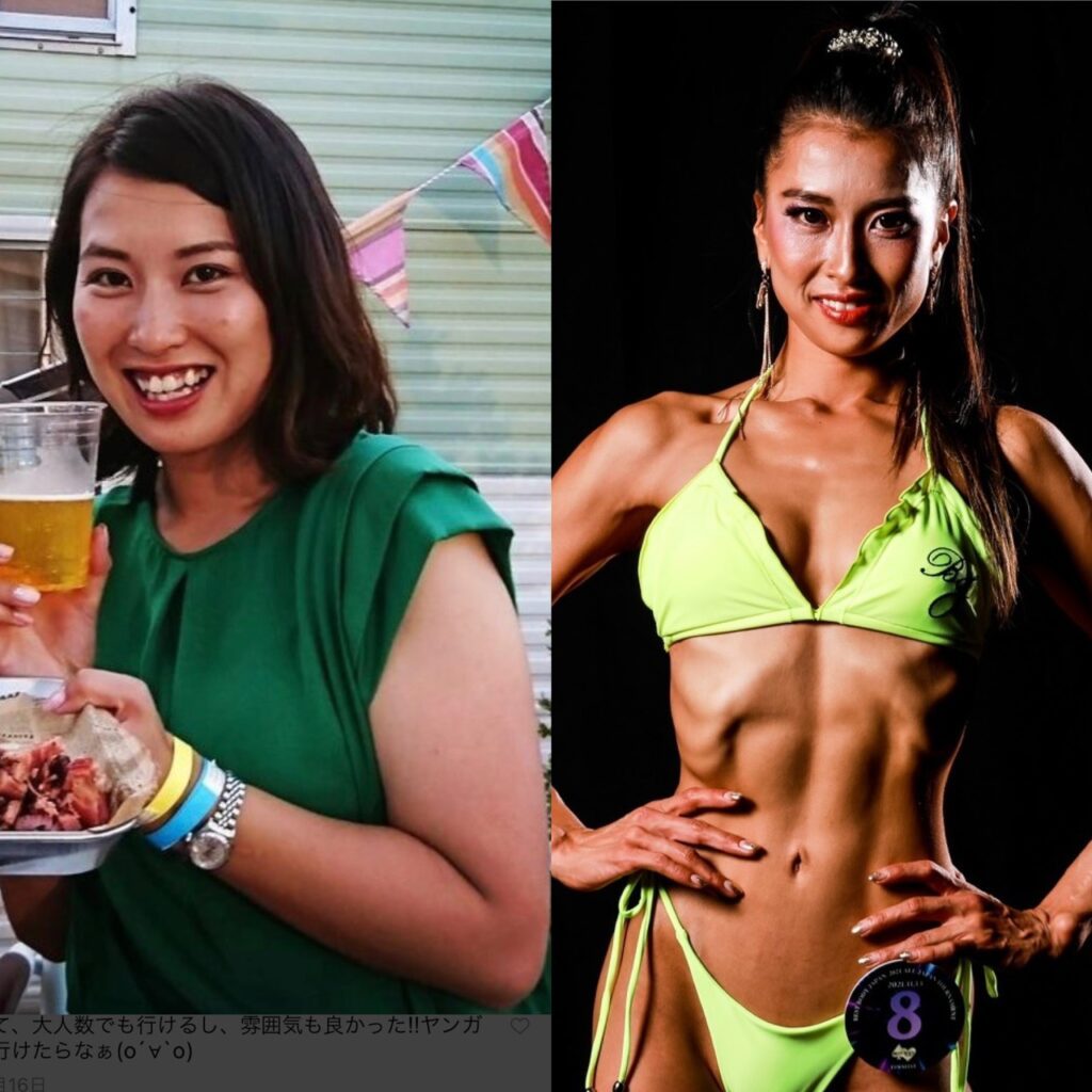 29歳と32歳での様子（＠sayaka.fitnessさんより提供）