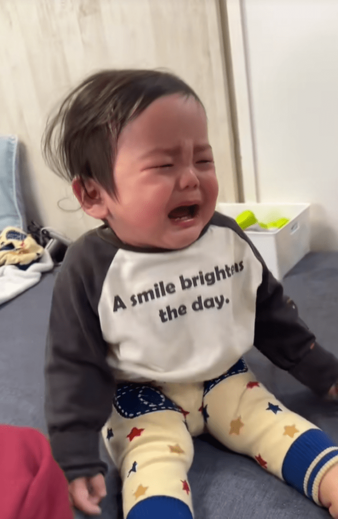 大号泣の弟くん（＠twinsboy0502さんより提供）