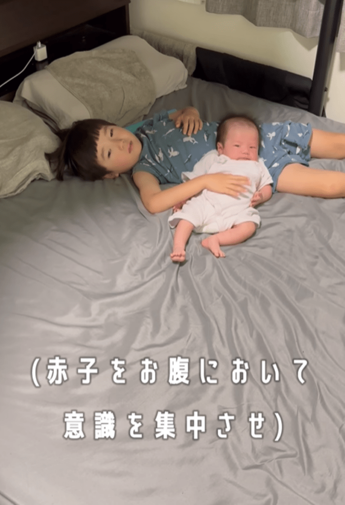 次男さんが起きるまで⑯（＠yujin_kosodateさんより提供）