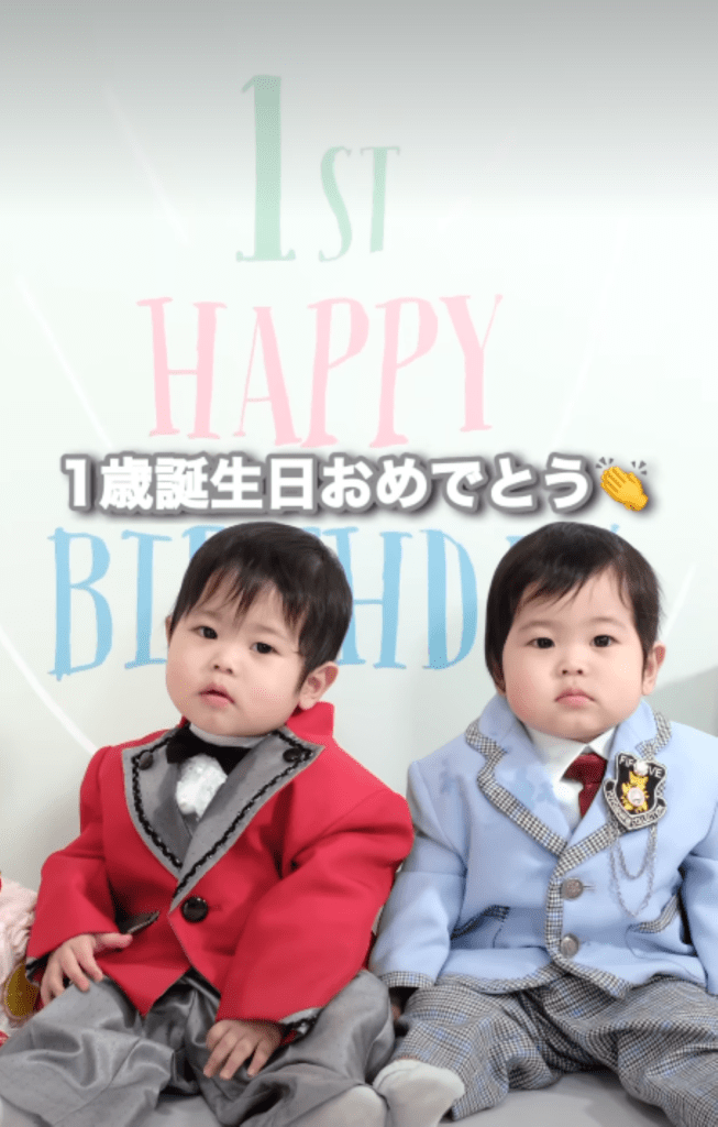 1歳の誕生日（＠3boys.twins24_beby05さんより提供）