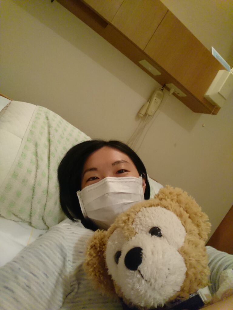 入院中（＠mogu_puku.tさんより提供）