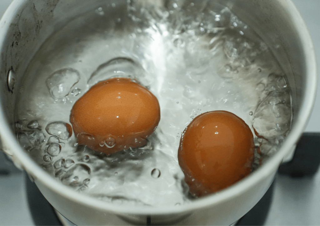 【実際の画像】　話題になったゆで卵の様子