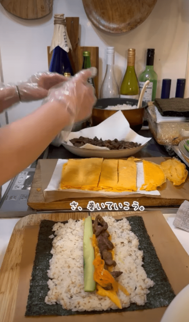 キンパ作り⑨（＠ma_ko_miさんより提供）