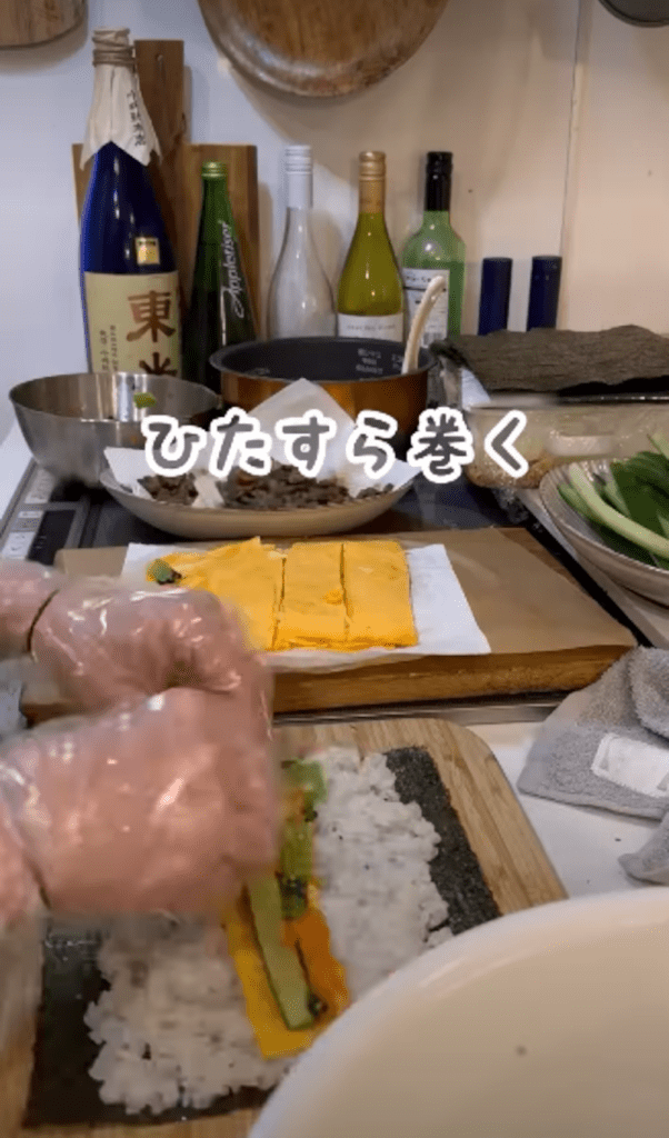 キンパ作り⑩（＠ma_ko_miさんより提供）