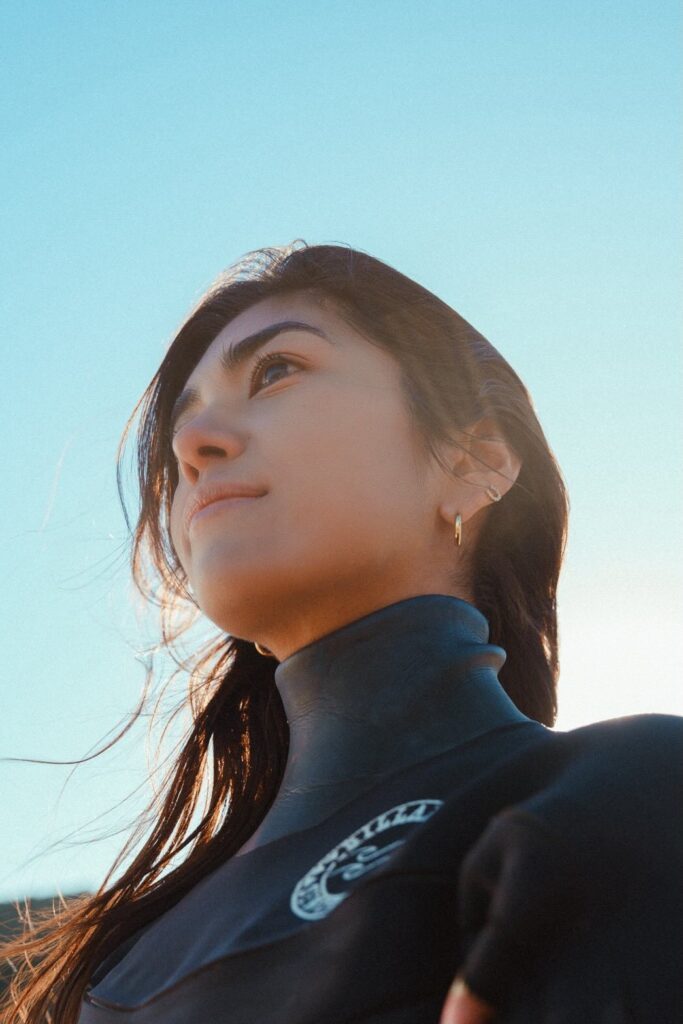 【実際の写真】　サーフィン中の様子