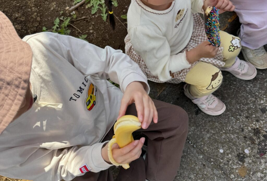 バナナをもらった様子（＠sochan_114さんより提供）