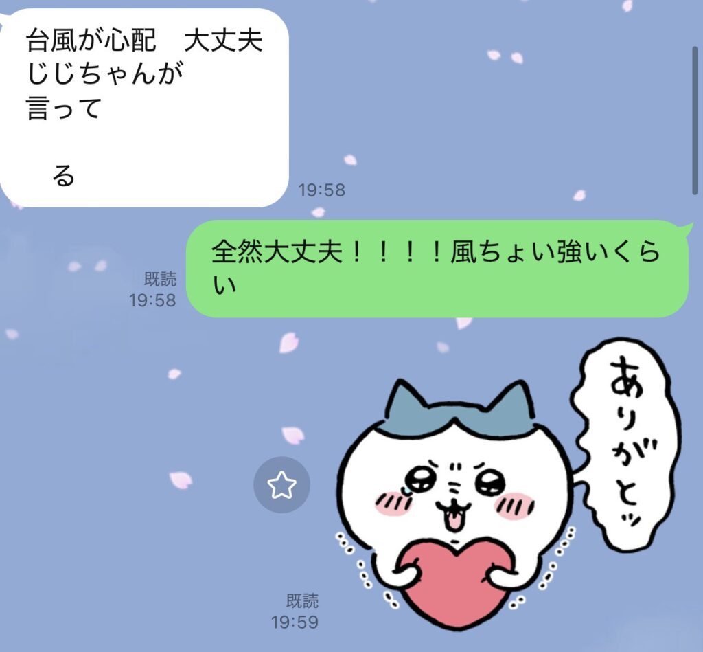 おばあちゃんとのLINE③（＠drrk53さんより提供）