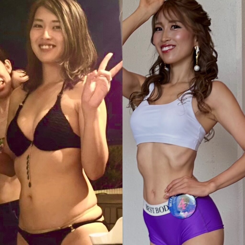4ヶ月間での変化（＠sayaka.fitnessさんより提供）