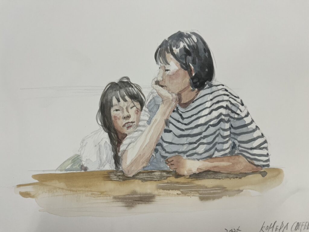 投稿者さんが描いた母娘の絵（@tsubasa_shidaさんより提供）