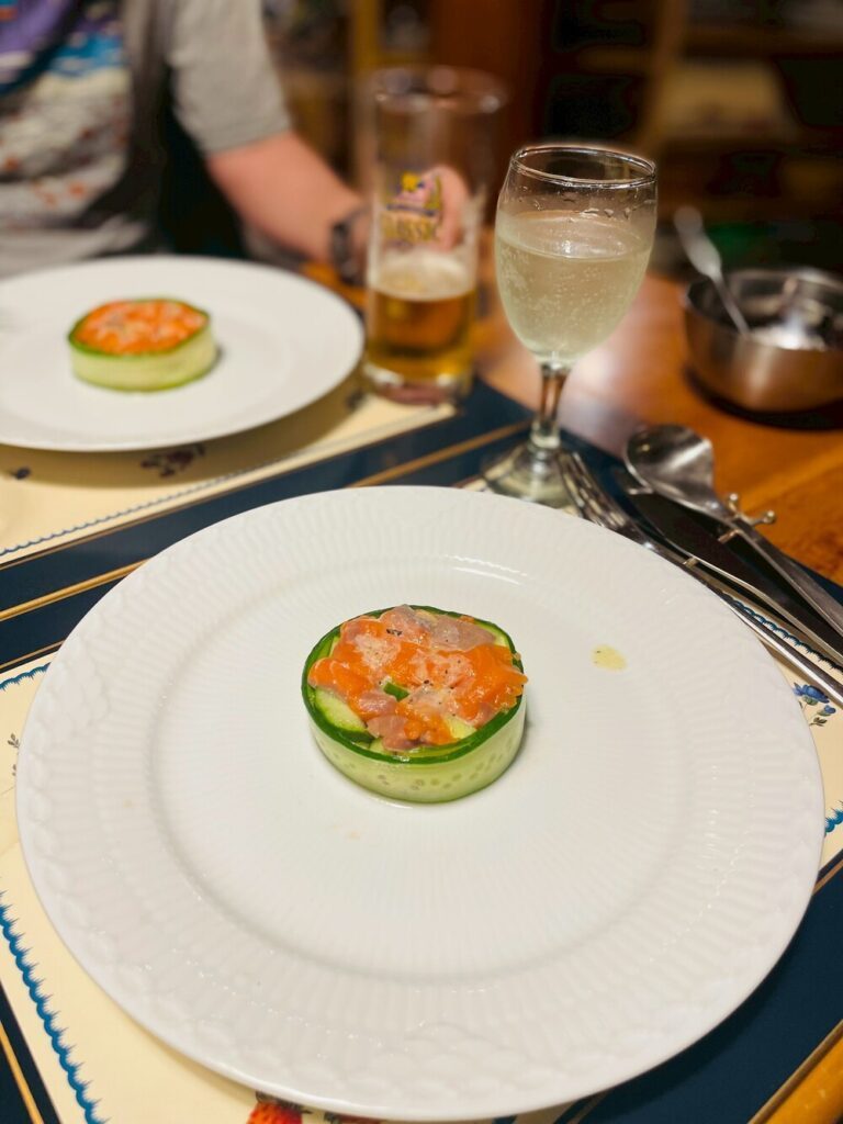 誕生日祝いで作ってくれたフルコースの前菜（@makiforkidsさんより提供）