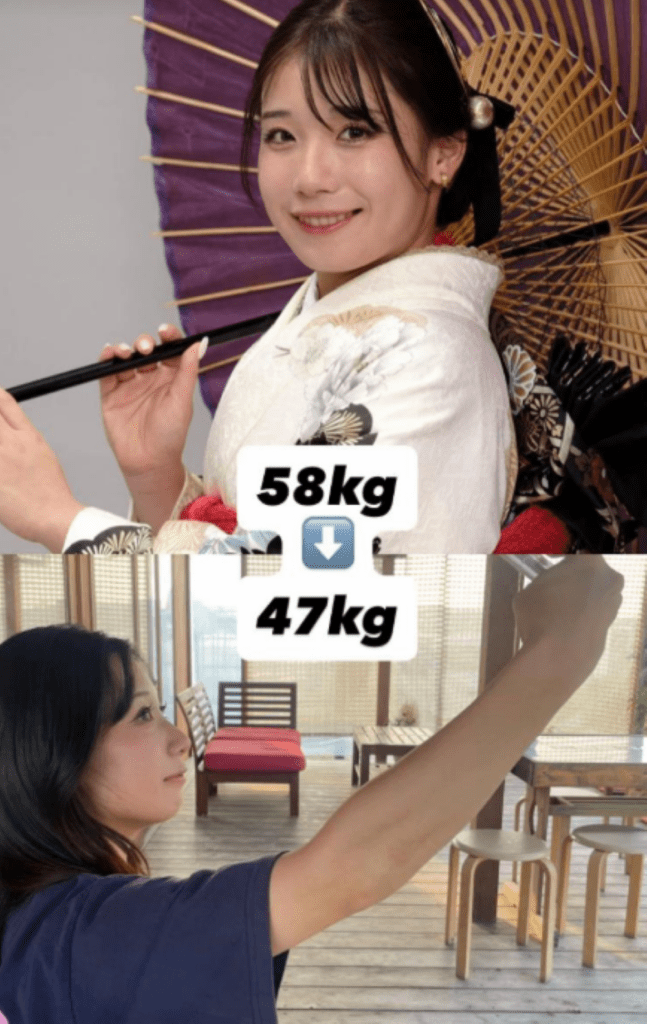 ダイエットのビフォーアフター（＠miiz.1206さんより提供）