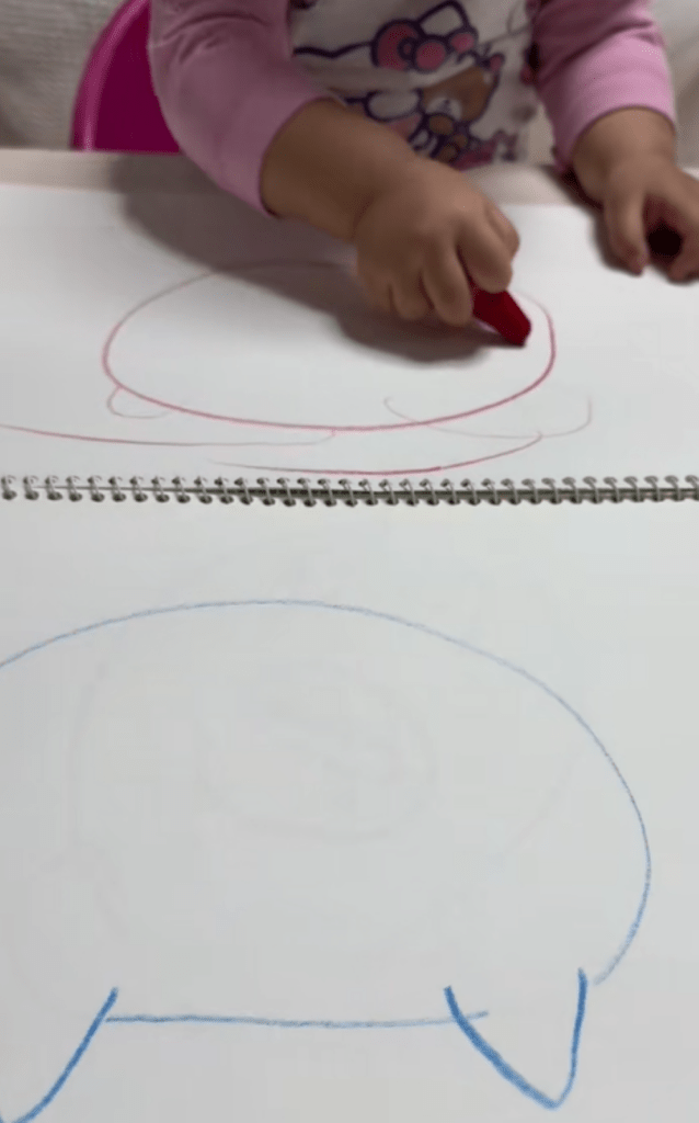 猫を描く様子①（＠easyah2024さんより提供）