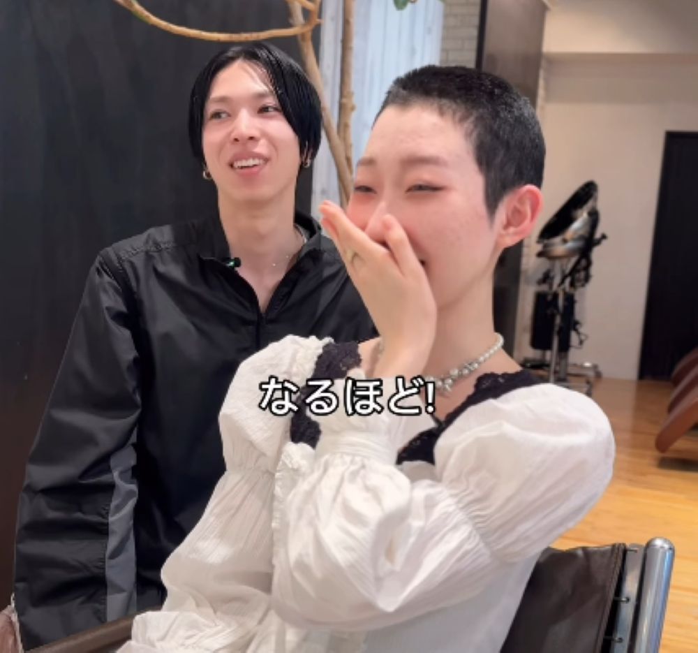 坊主頭からの大変身④（＠seiya_osaさんより提供）