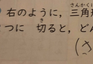 「三角形を二つに切るとどんな形？」10歳娘が答えた”まさかの回答”に「天才かもしれません」「素晴らしい感性」