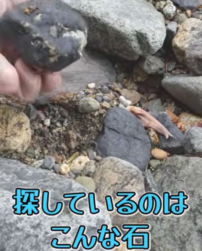 目的の石を探している様子①（＠snake-hitoriasobiさんより提供）