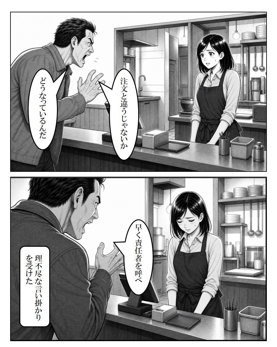 理不尽なクレームでパートに『どうなっているんだ！』と”怒鳴りつける”迷惑客。だがその直後「実は…」現れた救世主の言葉に震えたワケ