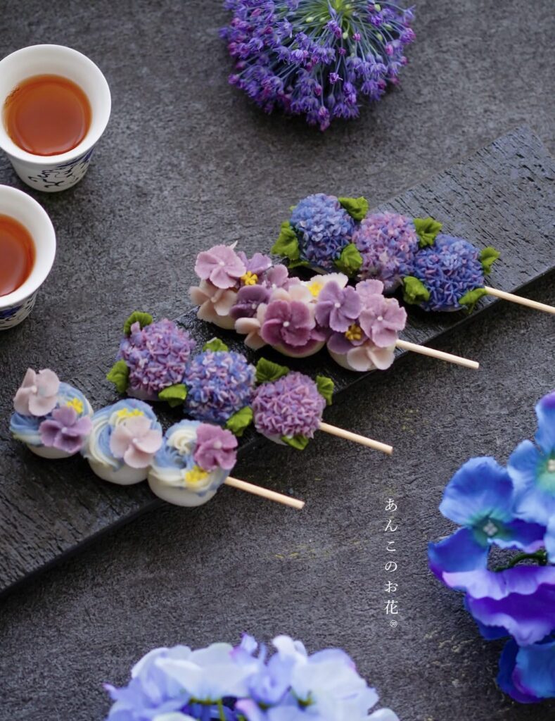 紫陽花のお花絞り①（＠yuriko_lien____さんより提供）