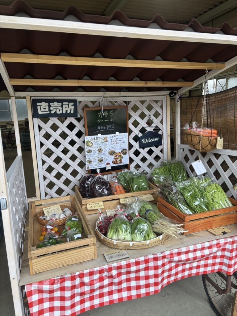 直売所に並ぶ野菜①（＠kaneta_farmさんより提供）