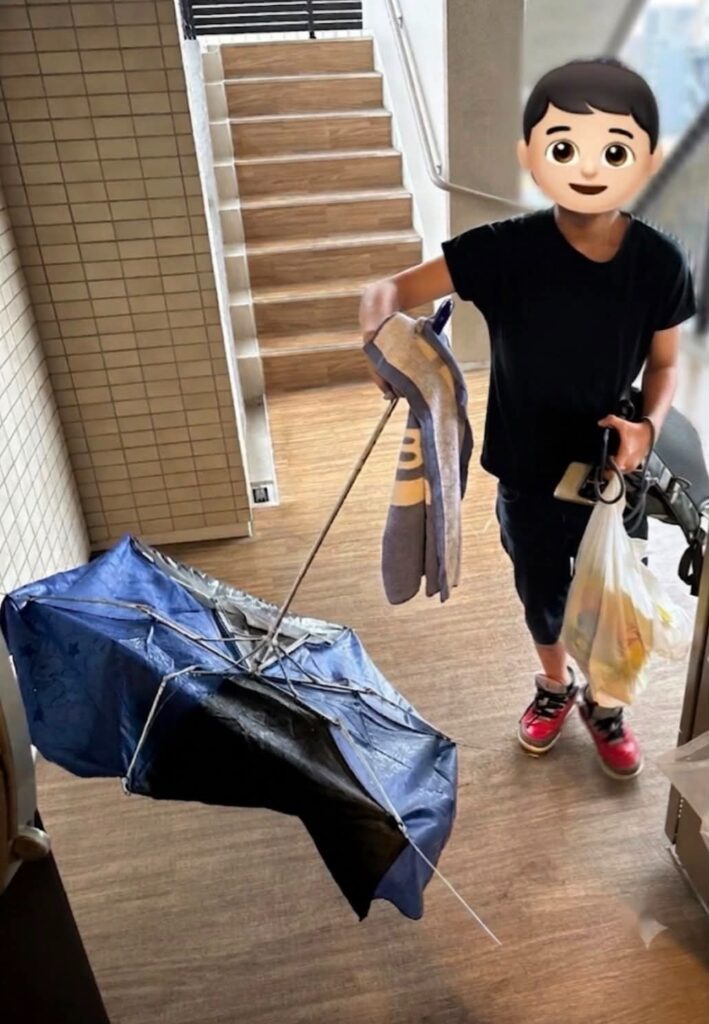 お祭りから帰宅したときの様子（＠soiebasodataさんより提供）