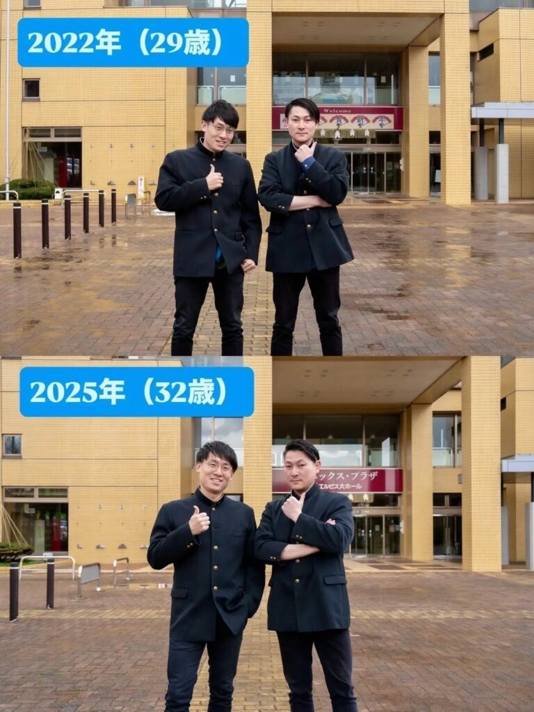 2022年（29歳）・2025年（32歳）（＠kentanakamura__さんより提供）