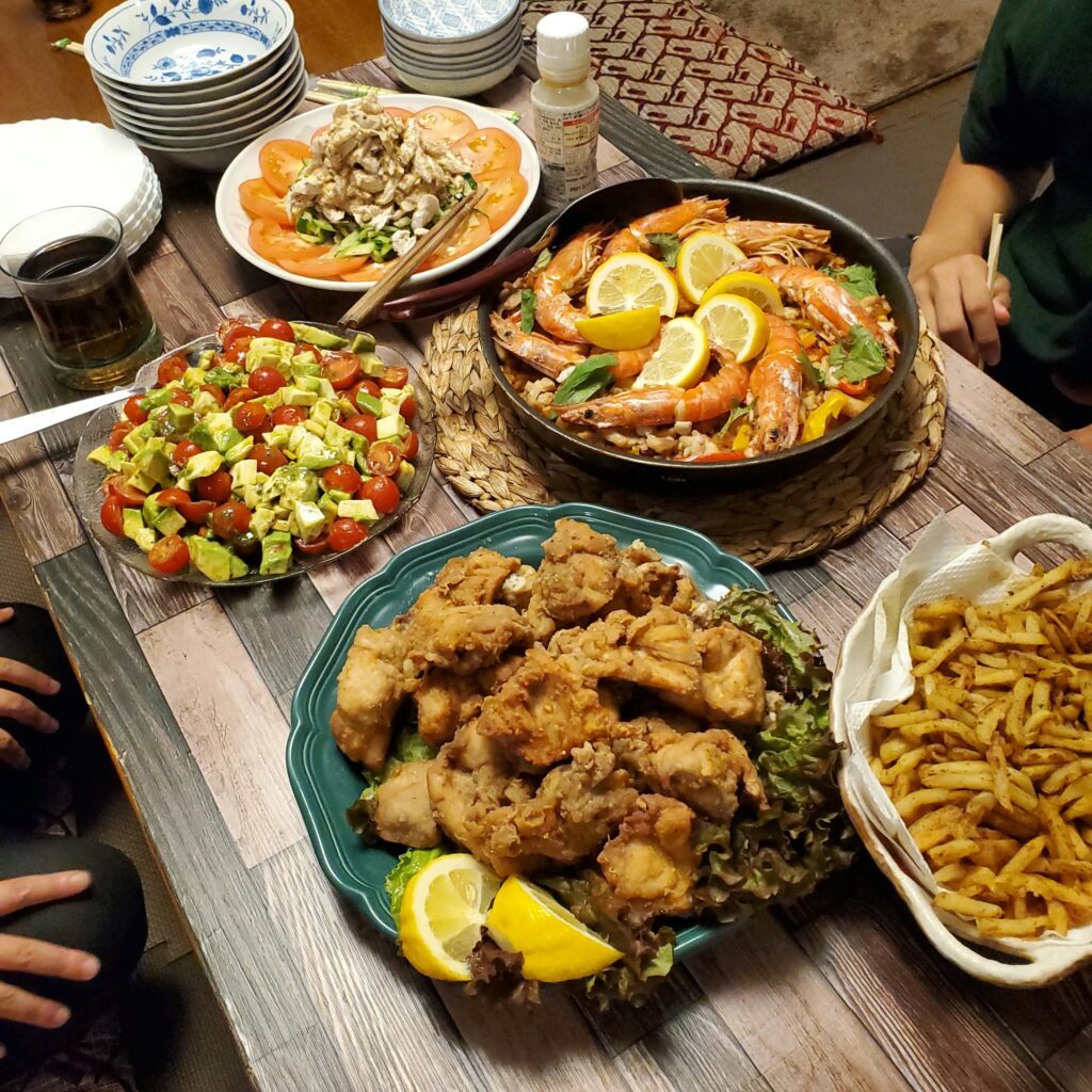 女子会のための料理（＠takeout.choshi_jrさんより提供）