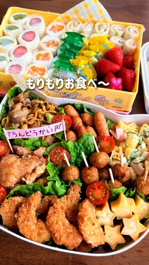 完成した運動会弁当②（＠yura_mamacoq3さんより提供）