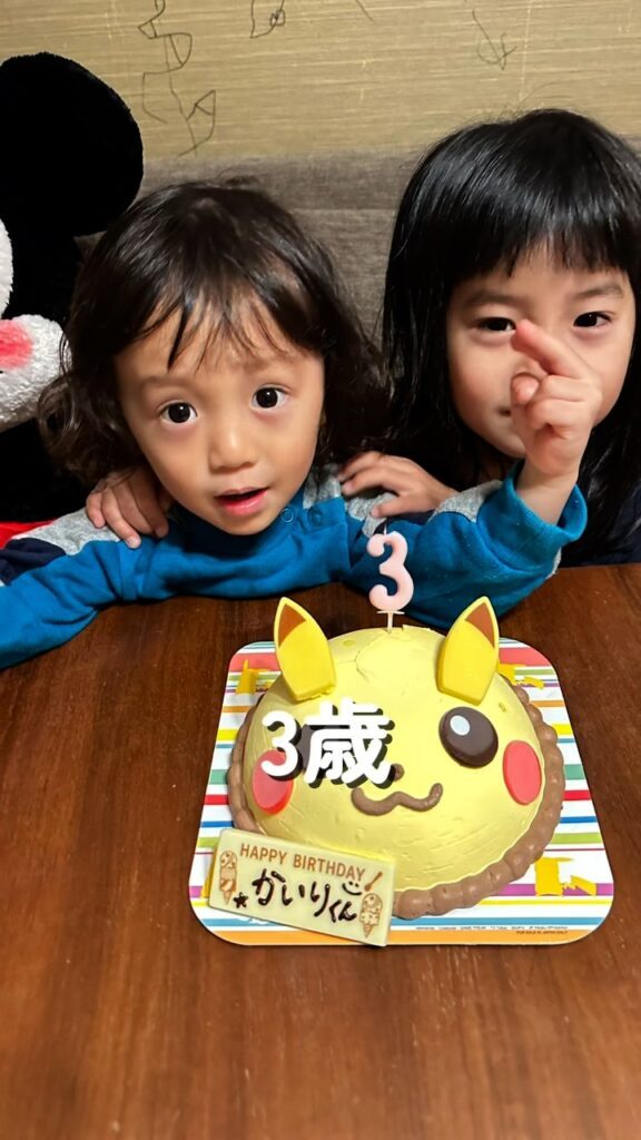 3歳のお誕生日の様子（＠hiichan_2kidsさんより提供）