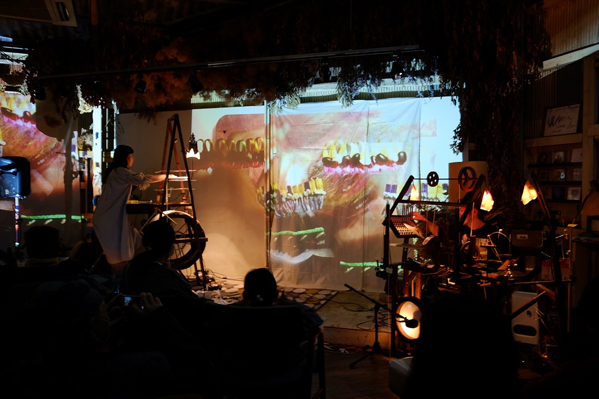 ウサギニンゲン、パフォーマンス中。